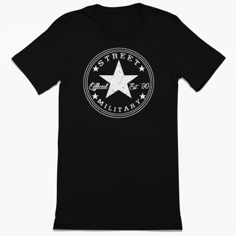 Street Military Classic Youth Black Shirt- White Logo