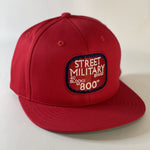 Street Military Brand Snapback Hat- Red, White, & Navy Blue