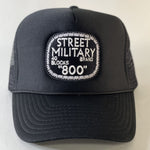 Street Military Brand Trucker Hat- Black, White, & Gray