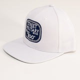 Street Military Brand Snapback Hat- White, Navy Blue, & Grey