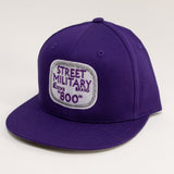 Street Military Brand Snapback Hat- Purple, White, & Grey
