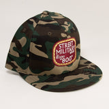 Street Military Brand Snapback Hat- Camo, Maroon, & White
