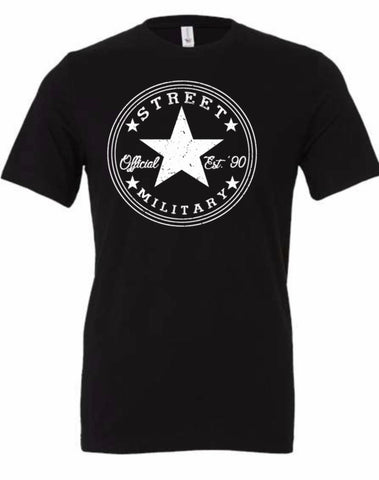 Street Military Classic Black Shirt- White Logo