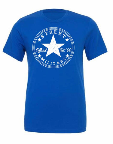 Street Military Classic Royal Blue Shirt- White Logo