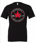 Street Military Classic Black Shirt- Red & White Logo