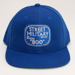 Street Military Brand Snapback Hat- Royal Blue, White, & Grey