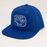 Street Military Brand Snapback Hat- Royal Blue, White, & Grey