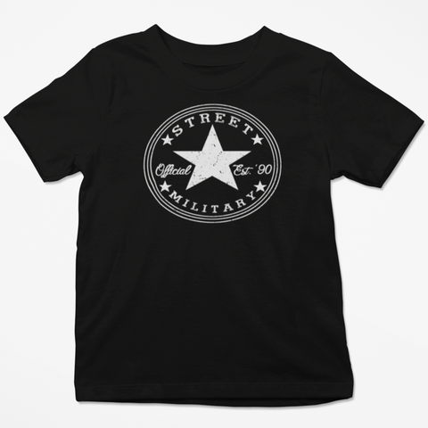 Street Military Classic Toddler Black Shirt- White Logo