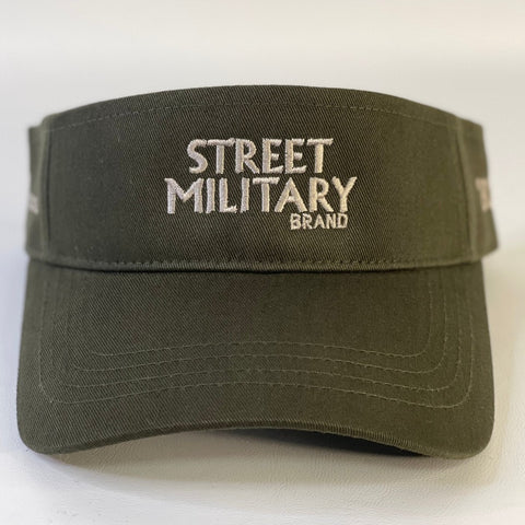 Street Military Brand Visor- Olive Green & Sandy Brown